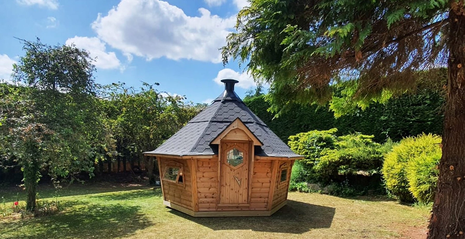 A BBQ Cabin in a High Peak Derbyshire Garden.