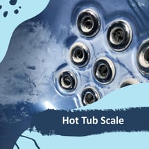 A hot tub with a scale problem around the jets.