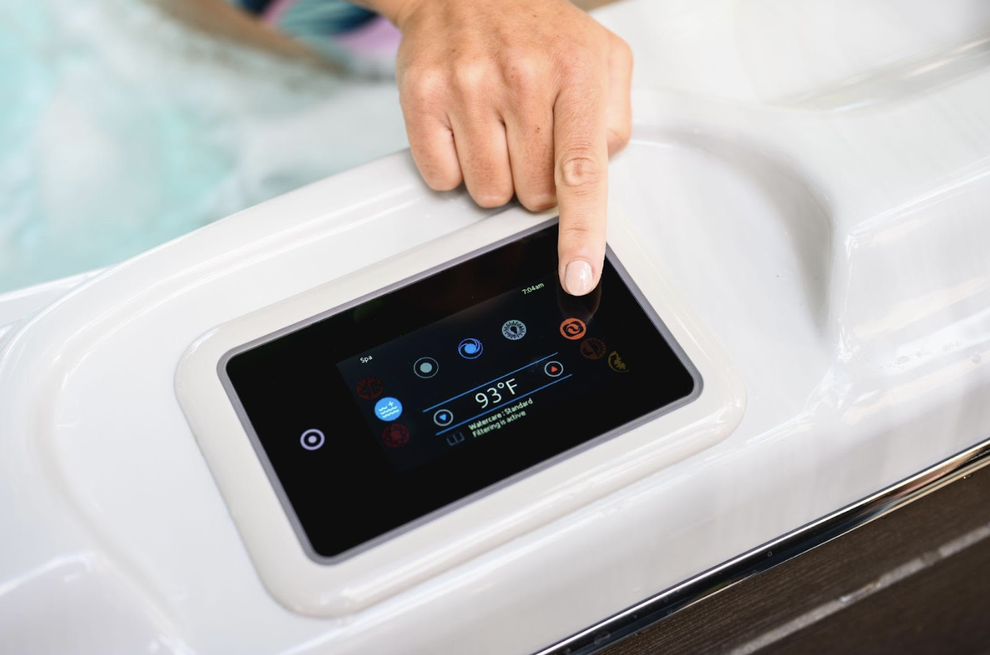 The control panel reveals the tech secrets of hot tubs. 